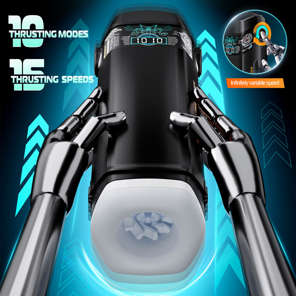 CyberSkin B-Titan - Black USB Rechargeable Thrusting & Vibrating Auto Masturbator with Heater